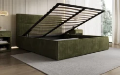 Designer Polsterbett Merry in Cord mit Stauraum