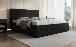 Designer Polsterbett Merry in Cord mit Stauraum