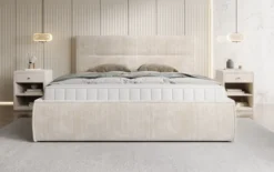 Designer Polsterbett Merry in Cord mit Stauraum