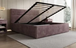 Designer Polsterbett Merry in Cord mit Stauraum