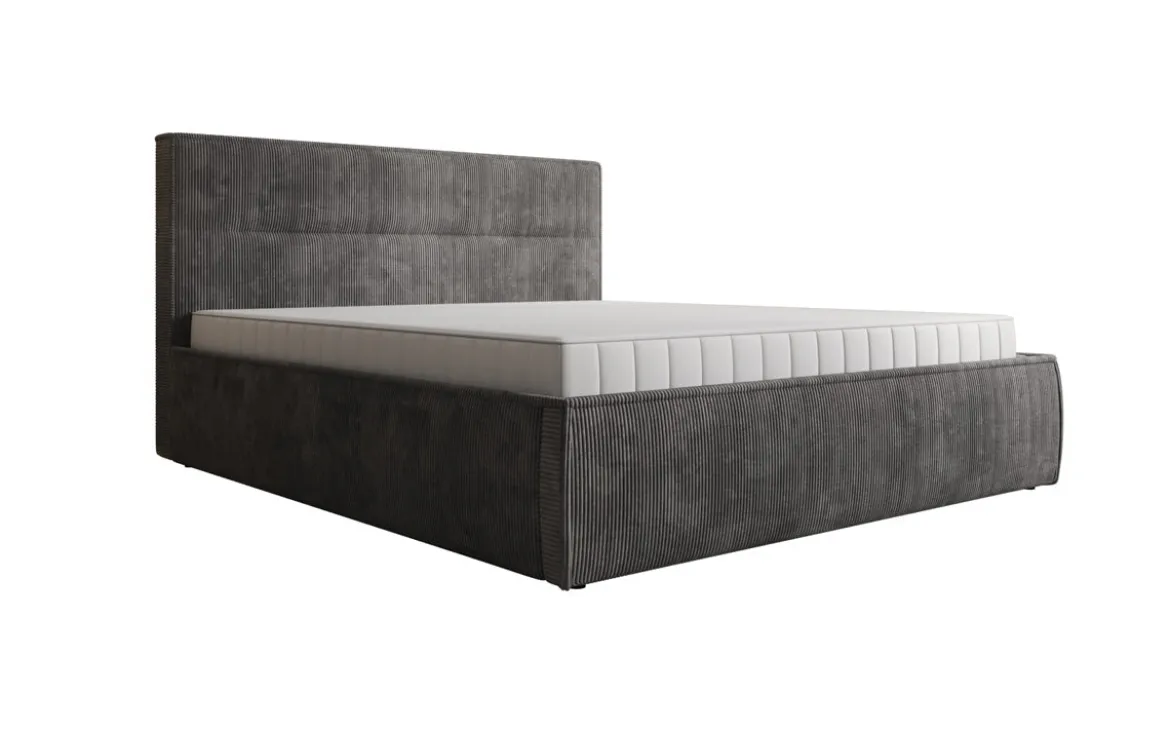 Designer Polsterbett Merry in Cord mit Stauraum