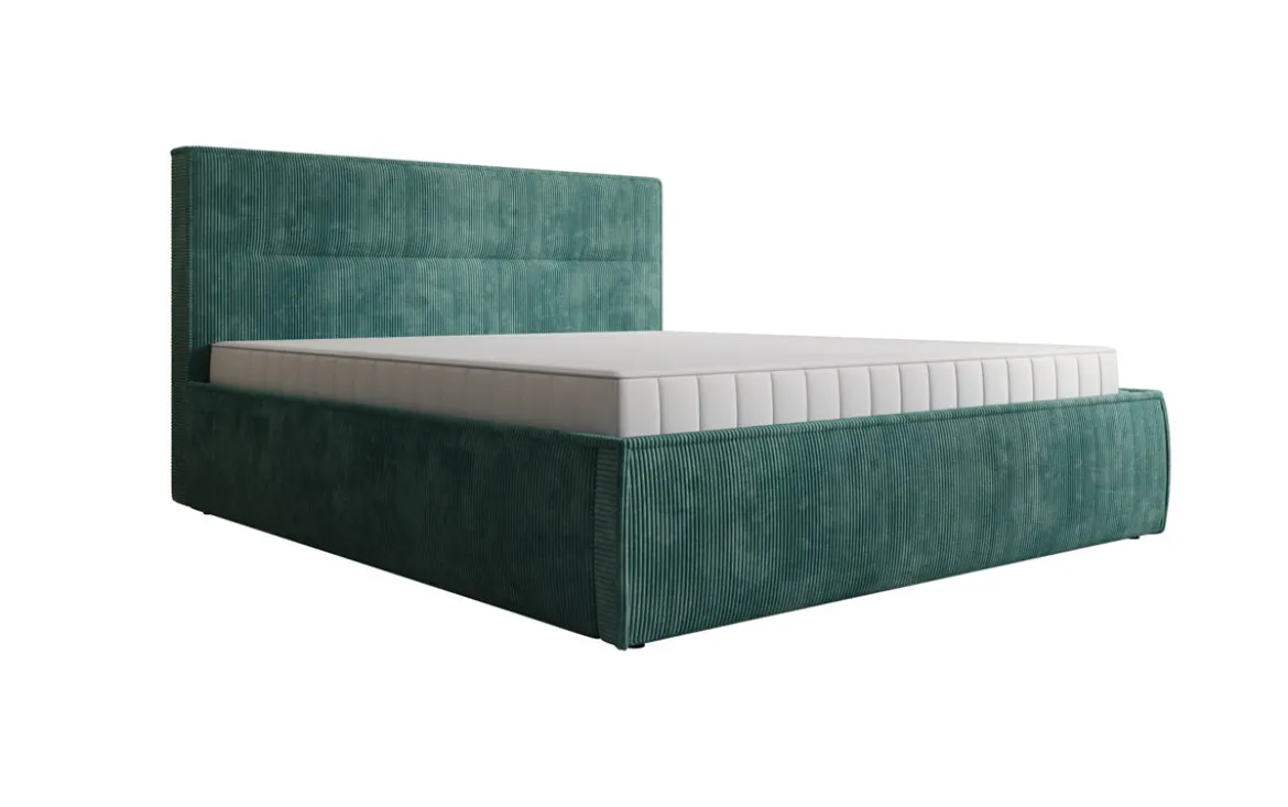 Designer Polsterbett Merry in Cord mit Stauraum