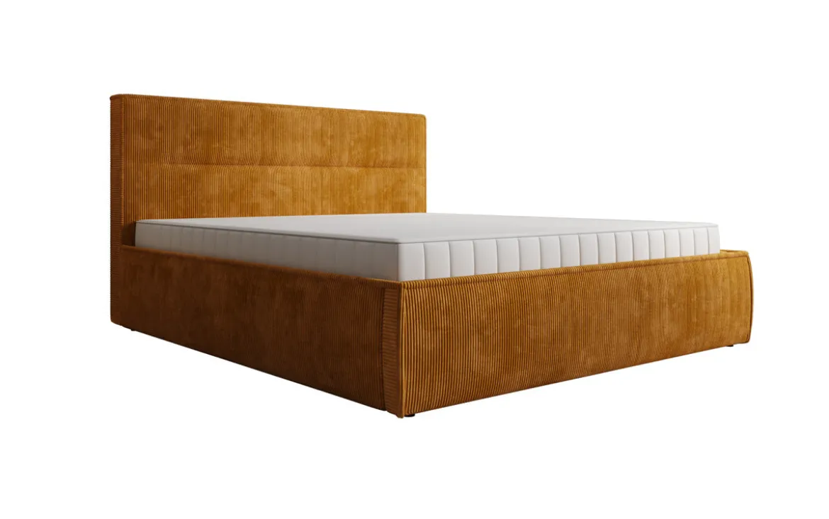 Designer Polsterbett Merry in Cord mit Stauraum