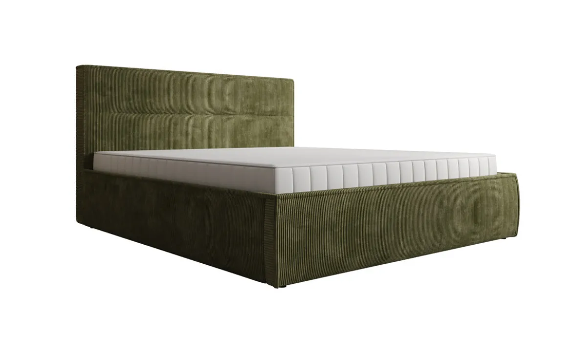 Designer Polsterbett Merry in Cord mit Stauraum