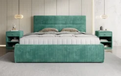 Designer Polsterbett Merry in Cord mit Stauraum