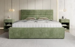 Designer Polsterbett Merry in Cord mit Stauraum