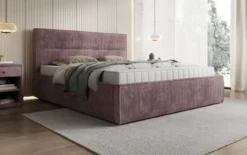 Designer Polsterbett Merry in Cord mit Stauraum