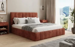 Designer Polsterbett Mila in Cord mit Stauraum