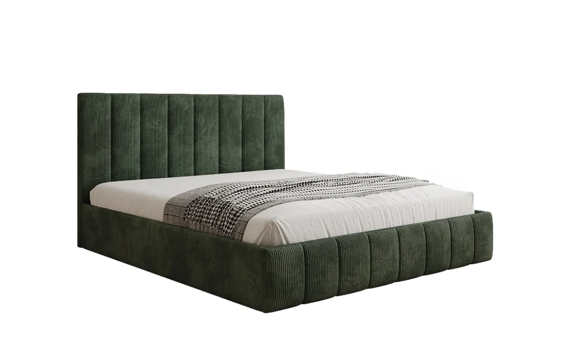 Designer Polsterbett Mila in Cord mit Stauraum
