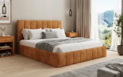Designer Polsterbett Mila in Cord mit Stauraum