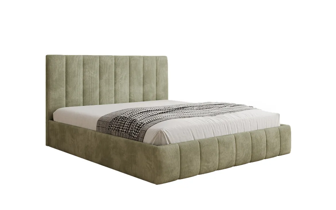 Designer Polsterbett Mila in Cord mit Stauraum