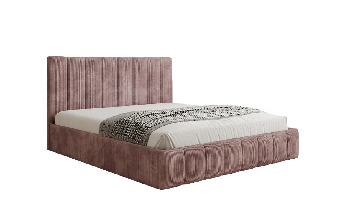 Designer Polsterbett Mila in Cord mit Stauraum