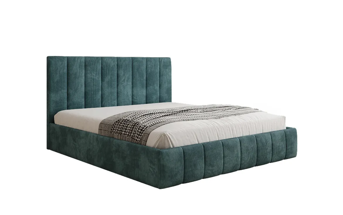 Designer Polsterbett Mila in Cord mit Stauraum