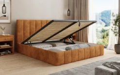 Designer Polsterbett Mila in Cord mit Stauraum