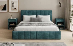 Designer Polsterbett Mila in Cord mit Stauraum