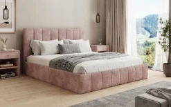 Designer Polsterbett Mila in Cord mit Stauraum