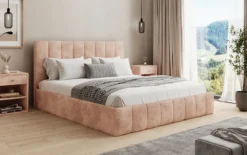 Designer Polsterbett Mila in Cord mit Stauraum