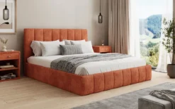 Designer Polsterbett Mila in Cord mit Stauraum