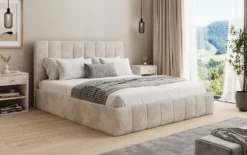 Designer Polsterbett Mila in Cord mit Stauraum