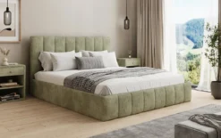 Designer Polsterbett Mila in Cord mit Stauraum