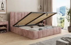 Designer Polsterbett Mila in Cord mit Stauraum