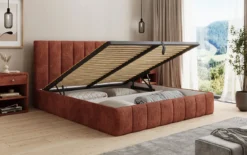 Designer Polsterbett Mila in Cord mit Stauraum