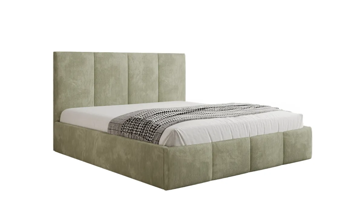 Designer Polsterbett Mina in Cord mit Stauraum