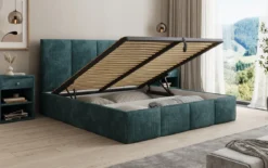 Designer Polsterbett Mina in Cord mit Stauraum