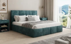 Designer Polsterbett Mina in Cord mit Stauraum