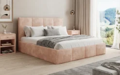 Designer Polsterbett Mina in Cord mit Stauraum