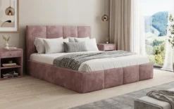 Designer Polsterbett Mina in Cord mit Stauraum
