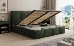 Designer Polsterbett Mina in Cord mit Stauraum