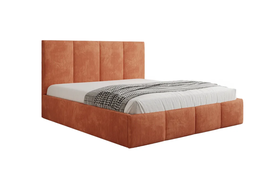 Designer Polsterbett Mina in Cord mit Stauraum