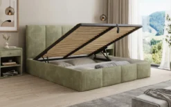 Designer Polsterbett Mina in Cord mit Stauraum