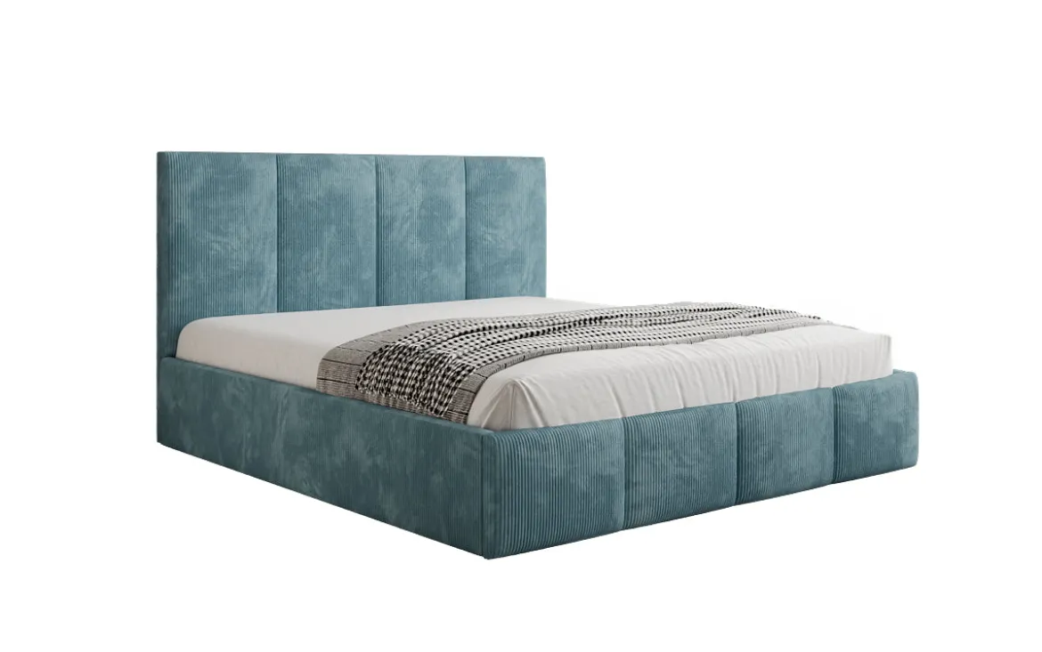 Designer Polsterbett Mina in Cord mit Stauraum