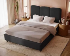 Designer Polsterbett Mirella in Samt ohne Stauraum
