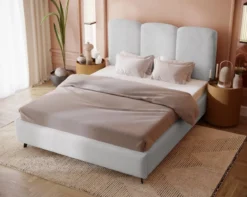 Designer Polsterbett Mirella in Samt ohne Stauraum