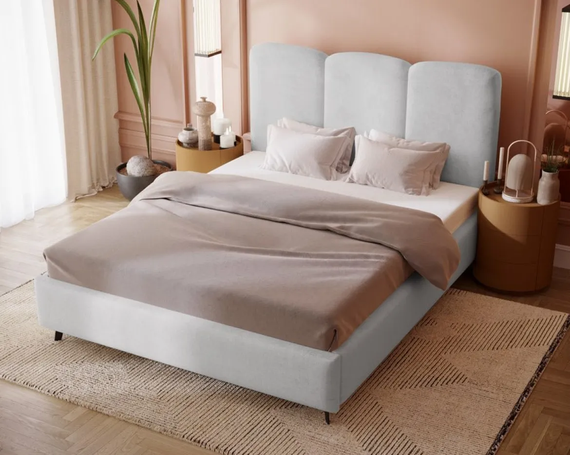 Designer Polsterbett Mirella in Samt ohne Stauraum