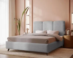Designer Polsterbett Mirella in Samt ohne Stauraum