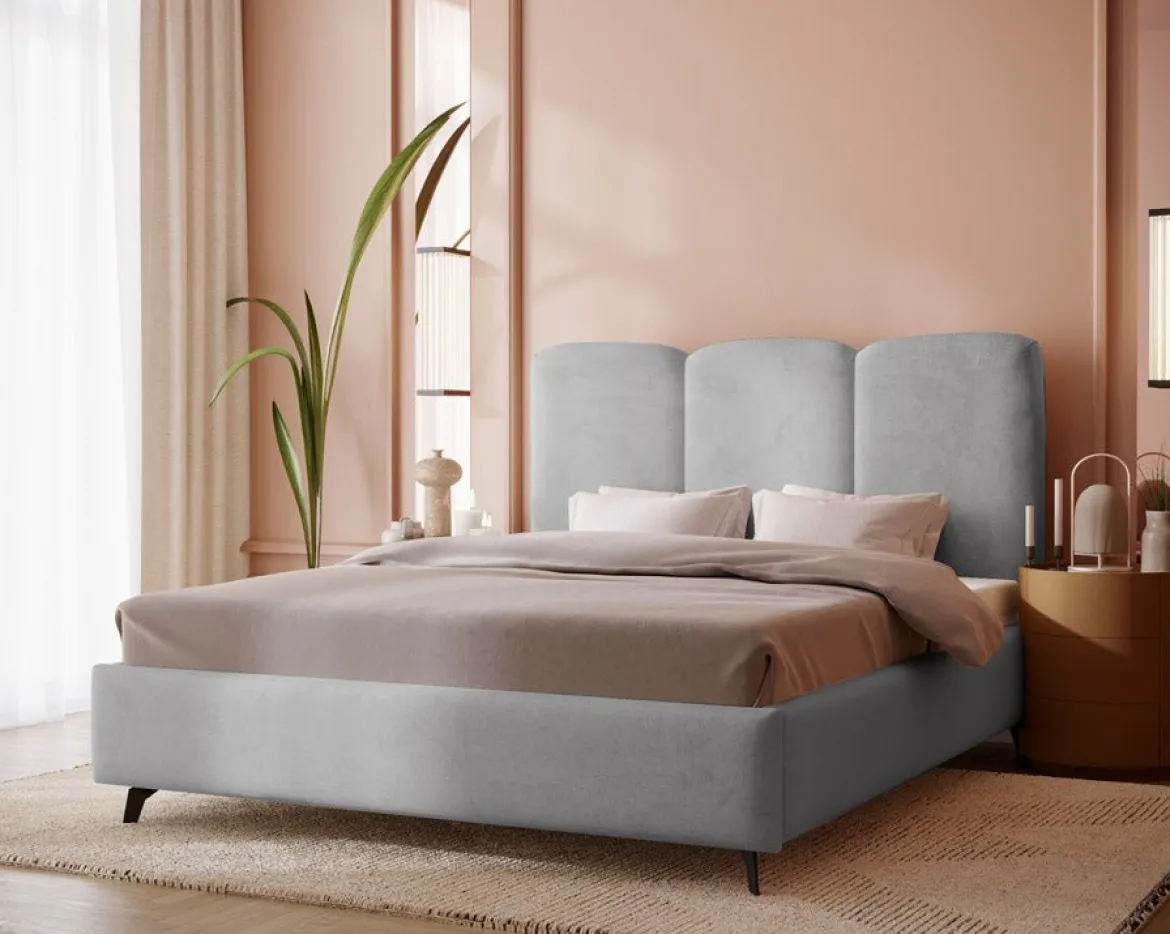 Designer Polsterbett Mirella in Samt ohne Stauraum