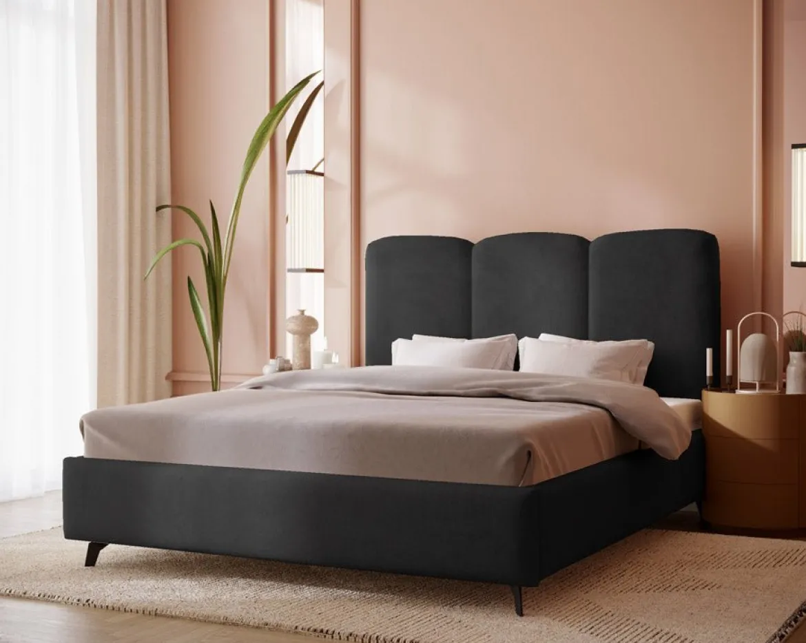 Designer Polsterbett Mirella in Samt ohne Stauraum