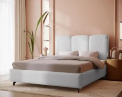 Designer Polsterbett Mirella in Samt ohne Stauraum