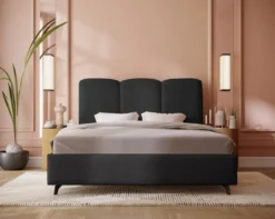 Designer Polsterbett Mirella in Samt ohne Stauraum