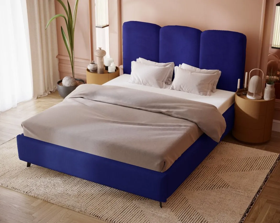 Designer Polsterbett Mirella in Samt ohne Stauraum