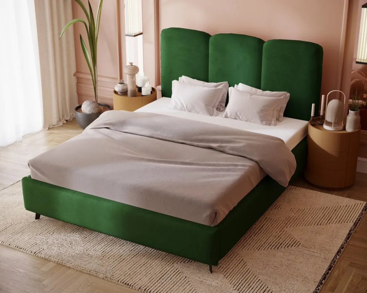 Designer Polsterbett Mirella in Samt ohne Stauraum