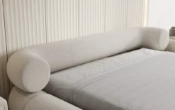 Designer Polsterbett Mochi in Teddy Bouclé mit Stauraum