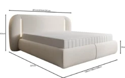 Designer Polsterbett Momo in Strukturstoff mit Stauraum und LED