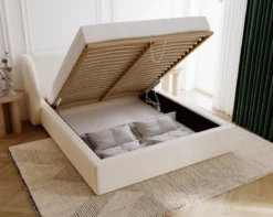 Designer Polsterbett Monaco in Samt mit Stauraum