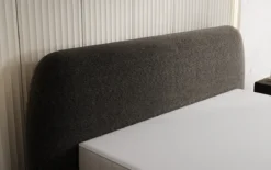 Designer Polsterbett Nella in Strukturstoff mit Stauraum