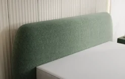 Designer Polsterbett Nella in Strukturstoff mit Stauraum